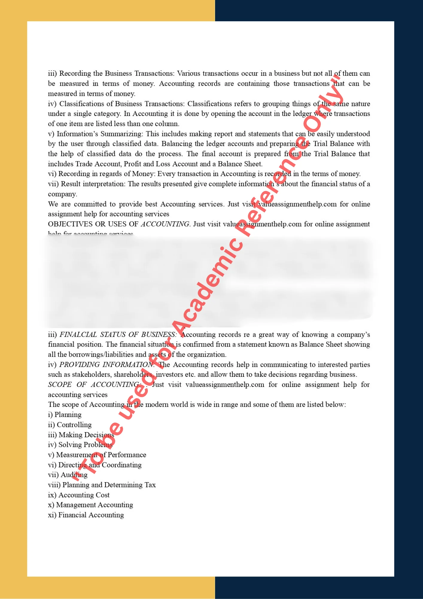 ACCOUNTING Assignment Help sample 1